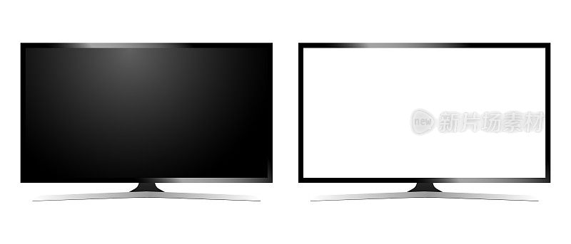 孤立背景的现代电视机。矢量现实电视模板。现代电视显示器。矢量EPS 10